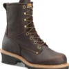 Carolina CA1421 Elm, Women's, Dark Brown, Steel Toe, EH, 8 Inch, Logger, Work Boot