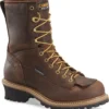 Carolina CA9824 Spruce, Men's, Copper, Steel Toe, EH. WP, Lace To Toe, Logger, 8 Inch, Work Boot