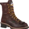 Georgia Boot GA7313 Men's, Chocolate, Steel Toe, EH, WP, 8 Inch, Logger, Work Boot