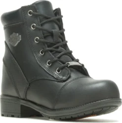 Harley Davidson HD83883 Raine, Women's, Black, Steel Toe, EH, Side Zip Boot