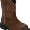Justin Boots Justin JUGY9980 Wanette, Women's, Brown, Steel Toe, EH, Pull On Boot
