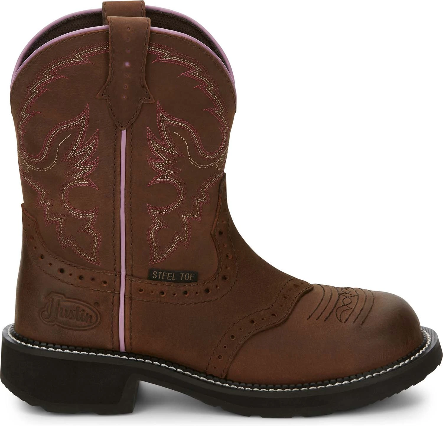 Justin Boots Justin JUGY9980 Wanette, Women's, Brown, Steel Toe, EH, Pull On Boot 2 Justin Boots Justin JUGY9980 Wanette, Women's, Brown, Steel Toe, EH, Pull On Boot - Image 2