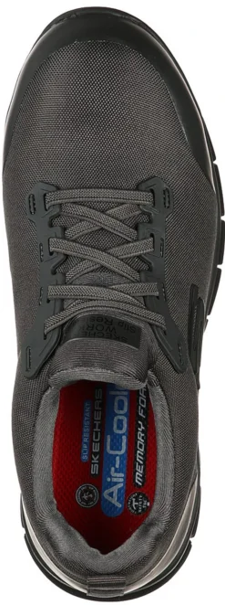 SKECHERS Work SK108003CHAR Irmo, Women's, Charcoal, Alloy Toe, EH, Slip Resistant, Work Oxford -Reebok || Skechers || Wolverine Sales Store sk108003char top