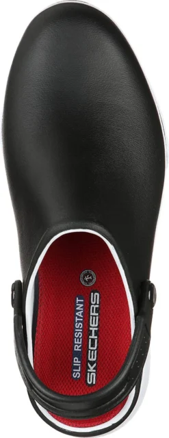 SKECHERS Work SK108051BKW Amreli, Women's, Black/White, Soft Toe, Slip Resistant Clog -Reebok || Skechers || Wolverine Sales Store sk108051bkw top