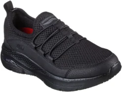 SKECHERS Work SK108063BLK Jitsy, Women's, Black, Soft Toe, Slip Resistant, Low Athletic