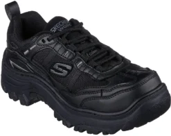 SKECHERS Work SK108076BLK Burgin-Hazardville, Women's, Black, Comp Toe, EH, Low Athletic, Work Shoe