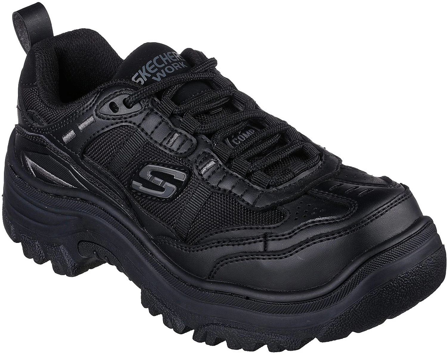 SKECHERS Work SK108076BLK Burgin-Hazardville, Women's, Black, Comp Toe, EH, Low Athletic, Work Shoe 1 SKECHERS Work SK108076BLK Burgin-Hazardville, Women's, Black, Comp Toe, EH, Low Athletic, Work Shoe
