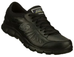 SKECHERS Work SK76551BLK Women's Relaxed Fit:Eldred Black, Soft Toe, Slip Resistant Athletic