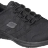 SKECHERS Work SK77211BLK Ghenter-Srelt, Women's, Black, Soft Toe, Slip Resistant, Work Shoe