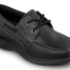 Rockport Works SRK222 Women's Hampton Black, Boat Shoe Style Slip Resistant Soft Toe Work Shoe