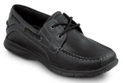 Rockport Works SRK222 Women's Hampton Black, Boat Shoe Style Slip Resistant Soft Toe Work Shoe
