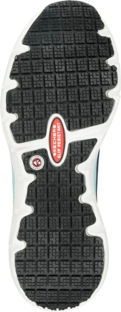 SKECHERS Work Arch Fit SSK108096NVAQ Christina, Women's, Navy/Aqua, Athletic Style, EH, MaxTRAX Slip Resistant, Soft Toe Work Shoe -Reebok || Skechers || Wolverine Sales Store ssk108096nvaq outsole