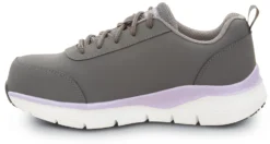 SKECHERS Work Arch Fit SSK108098GYPR Reagan, Women's, Grey/Purple, Athletic Style, Alloy Toe, EH, MaxTRAX Slip Resistant, Work Shoe -Reebok || Skechers || Wolverine Sales Store ssk108098gypr inside
