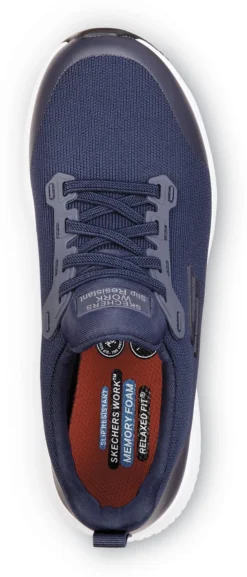SKECHERS Work SSK108160NVY Emma, Women's, Navy, Soft Toe, MaxTRAX Slip Resistant, EH, Slip-On Athletic, Work Shoe -Reebok || Skechers || Wolverine Sales Store ssk108160nvy top