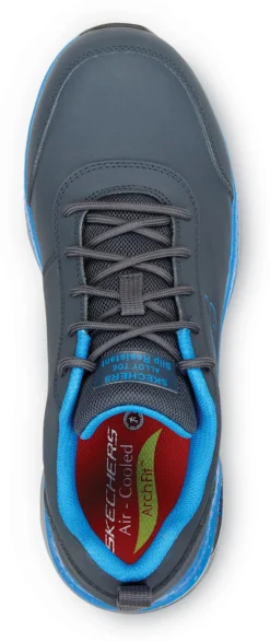 SKECHERS Work Arch Fit SSK200148NVBL Beau, Men's, Navy/Light Blue, Athletic Style, Alloy Toe, EH, MaxTRAX Slip Resistant, Work Shoe -Reebok || Skechers || Wolverine Sales Store ssk200148nvbl top
