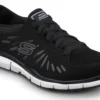 SKECHERS Work SSK405BKW Stacey, Women's, Black/White, Athletic Style, MaxTRAX Slip Resistant, Soft Toe Work Shoe