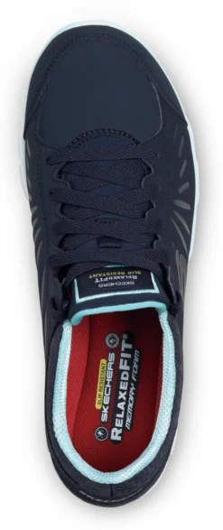 SKECHERS Work SSK405NVAQ Stacey, Women's, Navy/Aqua, Athletic Style, MaxTRAX Slip Resistant, Soft Toe Work Shoe 8 SKECHERS Work SSK405NVAQ Stacey, Women's, Navy/Aqua, Athletic Style, MaxTRAX Slip Resistant, Soft Toe Work Shoe -Reebok || Skechers || Wolverine Sales Store ssk405nvaq top