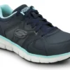 SKECHERS Work SSK406NVAQ Jackie, Women's, Navy/Aqua, Athletic Style, Alloy Toe, EH, MaxTRAX Slip Resistant, Work Shoe