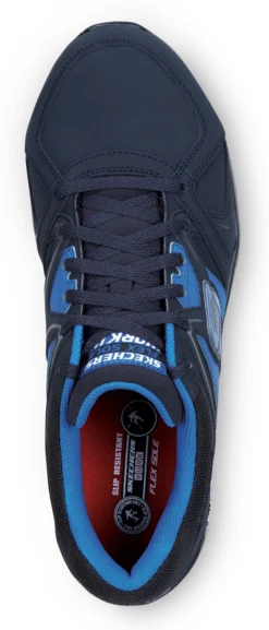 SKECHERS Work SSK606NVBL Larry, Men's, Navy, Athletic Style, Alloy Toe, EH, MaxTRAX Slip Resistant, Work Shoe -Reebok || Skechers || Wolverine Sales Store ssk606nvbl top