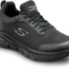 SKECHERS Work Arch Fit SSK8037BLK Charles, Men's, Black, Slip On Athletic Style, Alloy Toe, MaxTRAX Slip Resistant, Work Shoe