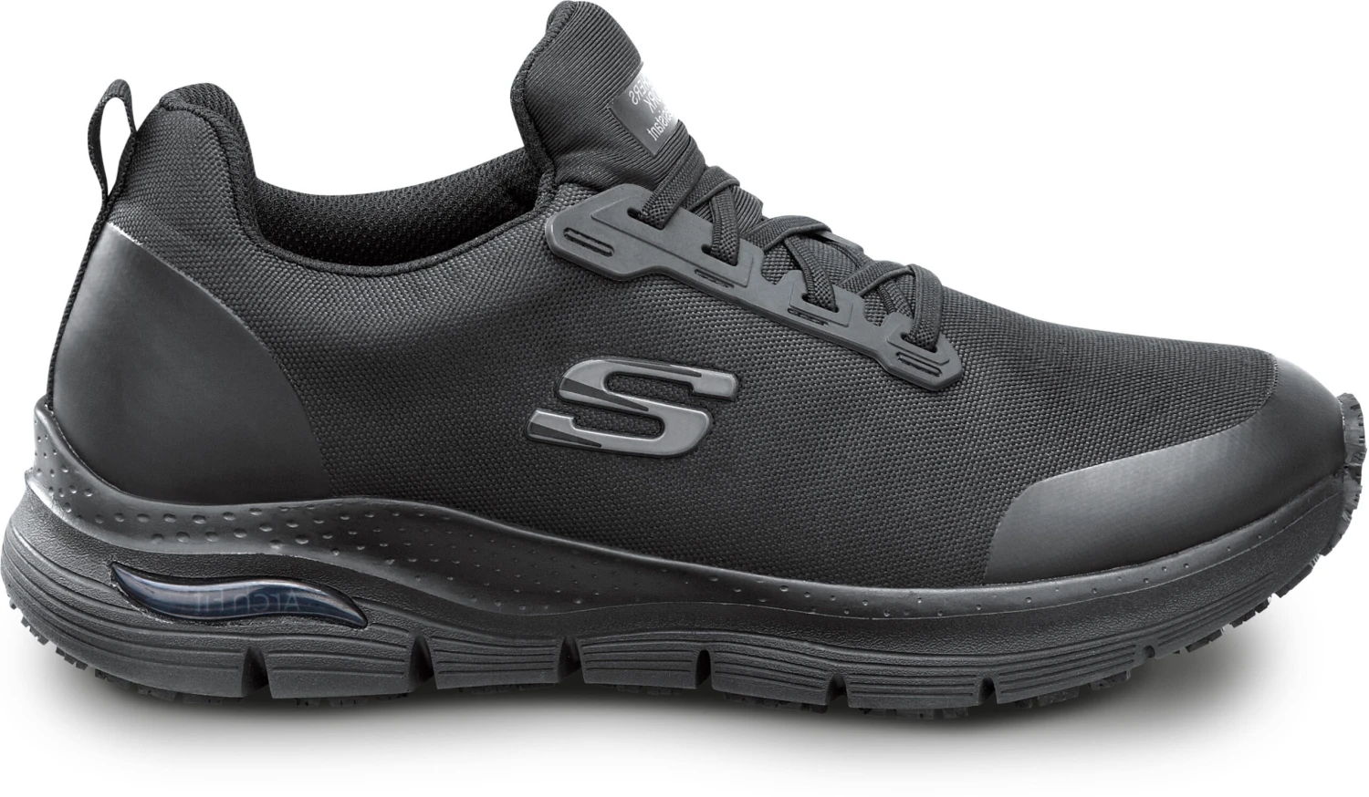 SKECHERS Work Arch Fit SSK8038BLK Jake, Men's, Black, Slip On Athletic Style, MaxTRAX Slip Resistant, Soft Toe Work Shoe 2 SKECHERS Work Arch Fit SSK8038BLK Jake, Men's, Black, Slip On Athletic Style, MaxTRAX Slip Resistant, Soft Toe Work Shoe - Image 2