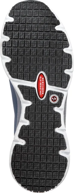 SKECHERS Work Arch Fit SSK8038NVY Jake, Men's, Navy, Slip On Athletic Style, MaxTRAX Slip Resistant, Soft Toe Work Shoe -Reebok || Skechers || Wolverine Sales Store ssk8038nvy outsole left