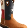 Twisted X TWMXBN004 Men's, Brown/Texas Flag, Comp Toe, EH, 12 Inch Boot